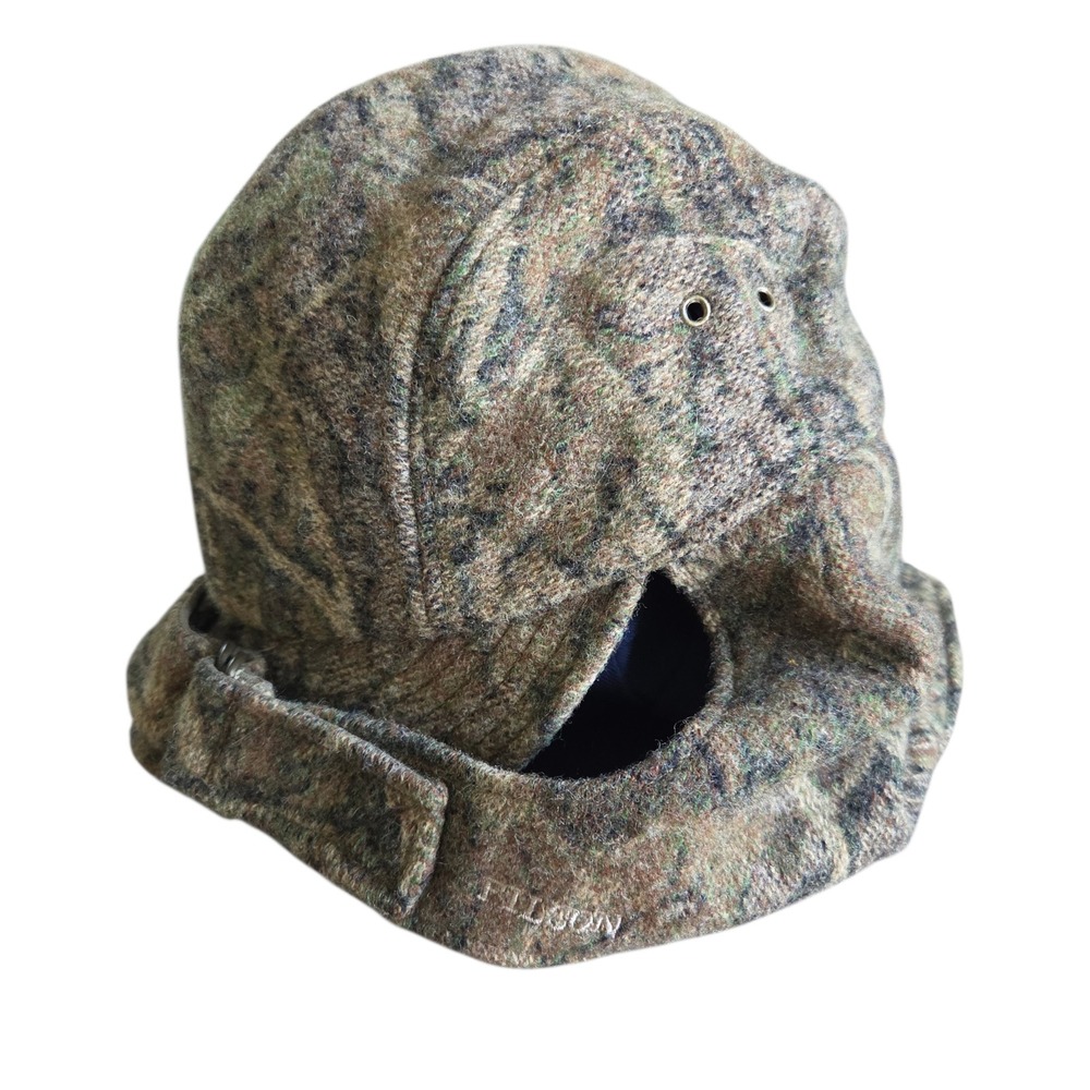 Filson Wildwood Camo Wool Packer Hat XL Made in USA Ear Flaps Hunting Cap